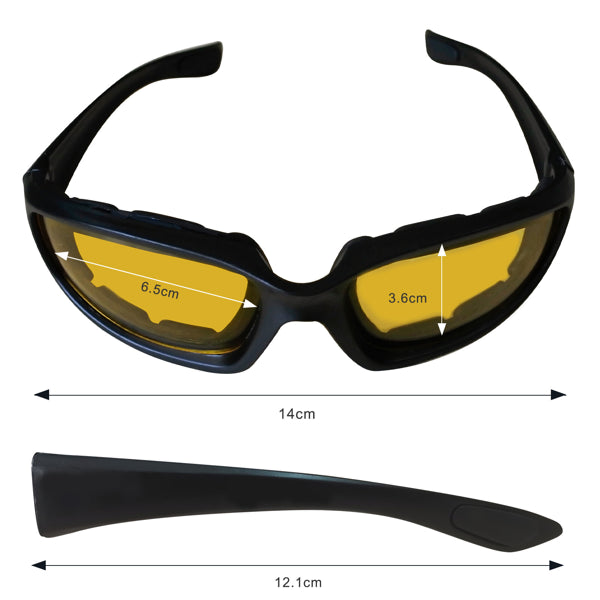 3 Pairs Motorcycle Sports Biker Riding Glasses Wind Resistant Eye Protection Sports Goggles Cycling Glasses Sunglasses Yellow Color(TK/TMEU For Self-pickup)