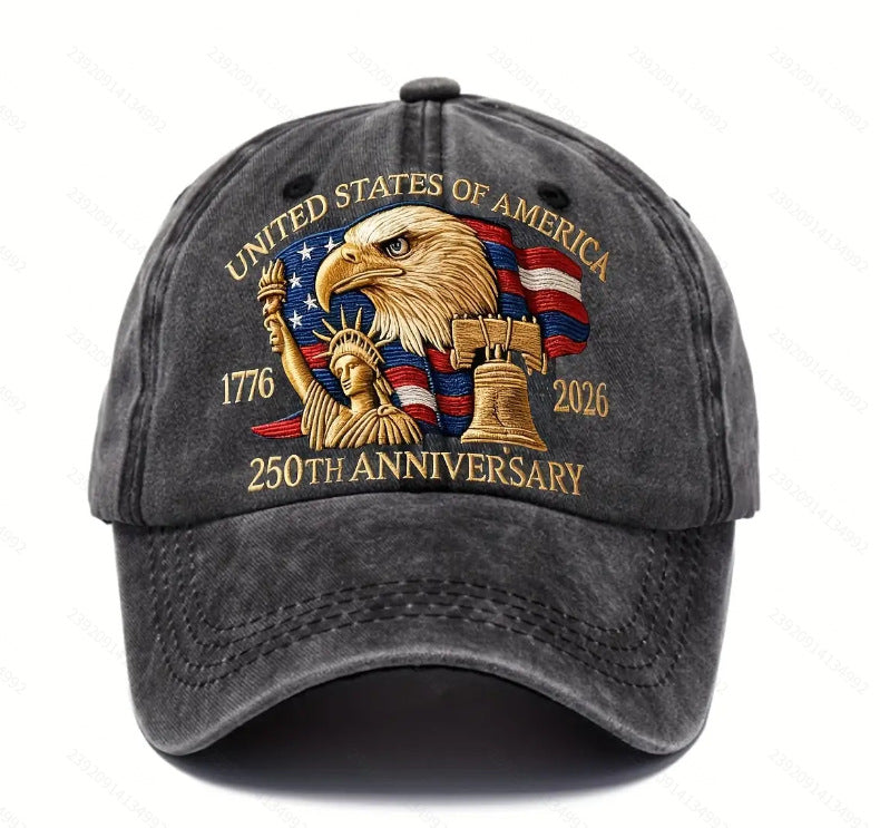 2026 American 250th Anniversary Baseball Cap Suitable For Men & Women - Adjustable Unisex Embroidered Hat