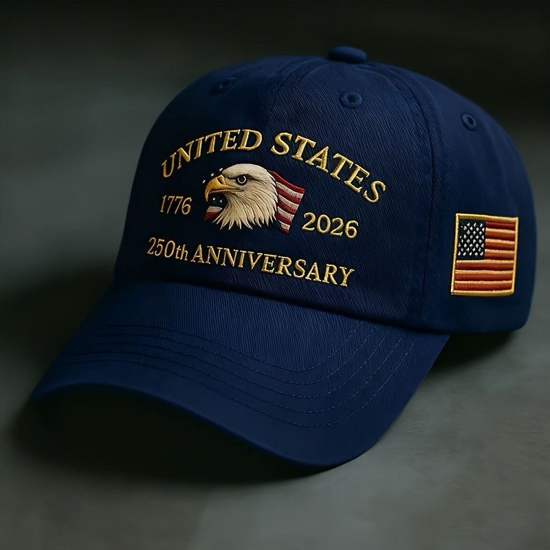 2026 American 250th Anniversary Baseball Cap Suitable For Men & Women - Adjustable Unisex Embroidered Hat